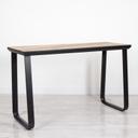 Utah Double Poseur Table - Black Base Natural Oak Top