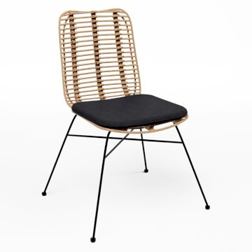 Miami Chair - Natural with Black Cushion Miami Chair - Natural with Black Cushion