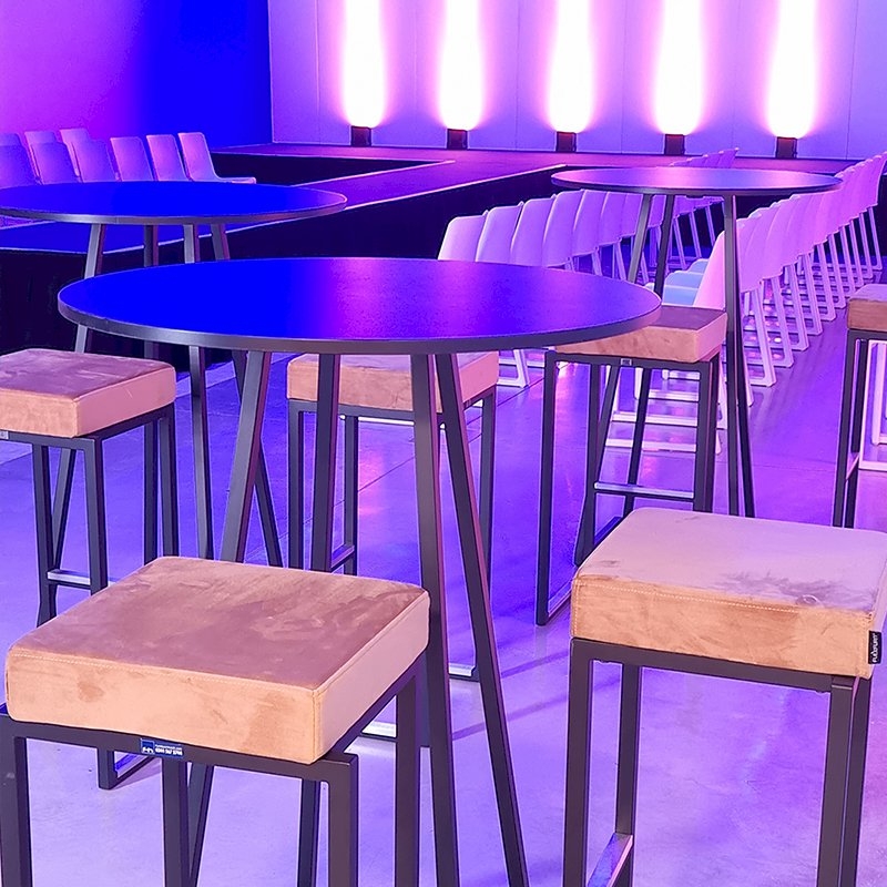 Dallas Round Poseur Table - Black