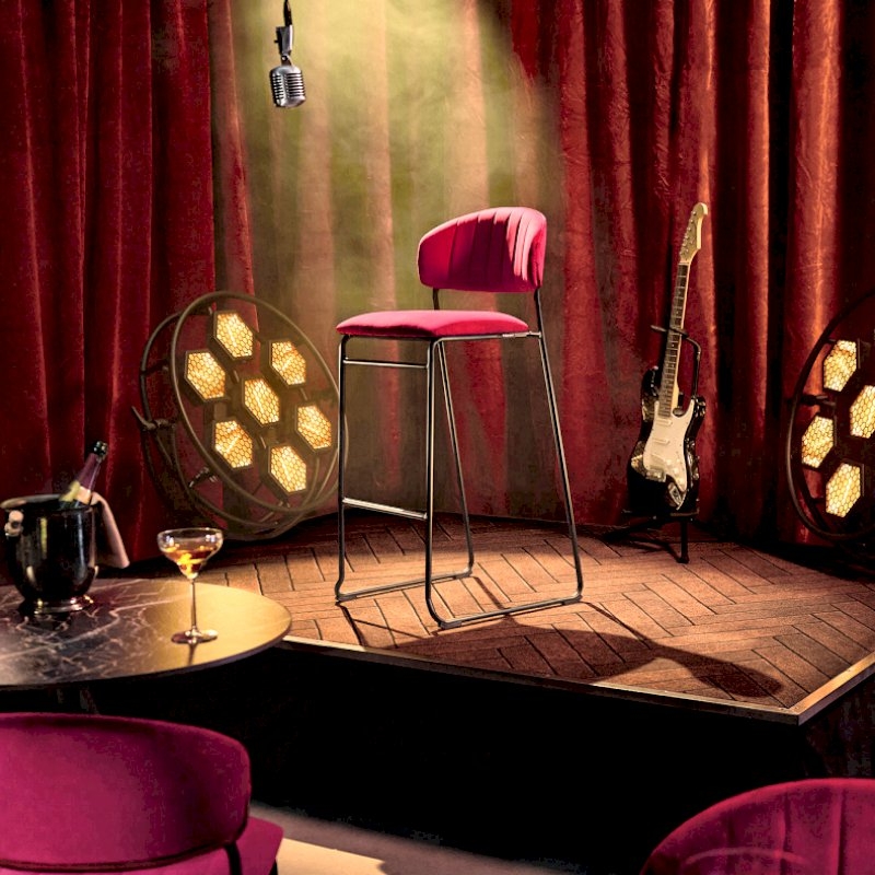 Ski Bar Stool - Blue