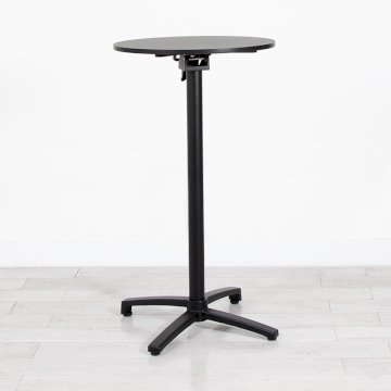 600mm Black Round Poseur Table - Black Frame 600mm Black Round Poseur Table - Black Frame