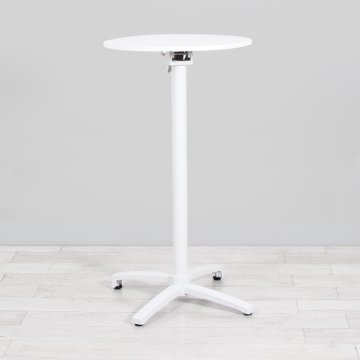 600mm White Round Poseur Table - White Frame 600mm White Round Poseur Table - White Frame
