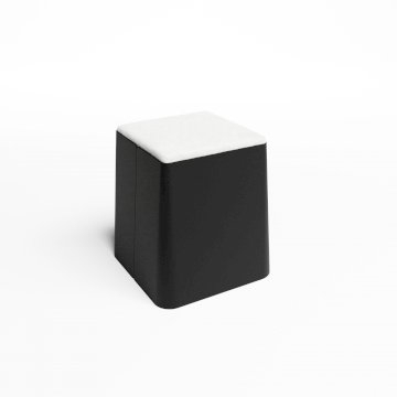 Black Bric Stool - White Fabric Top Black Bric Stool - White Fabric Top