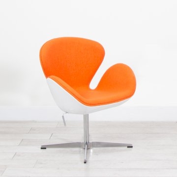 Orange Fabric White Swan Chair Orange Fabric White Swan Chair