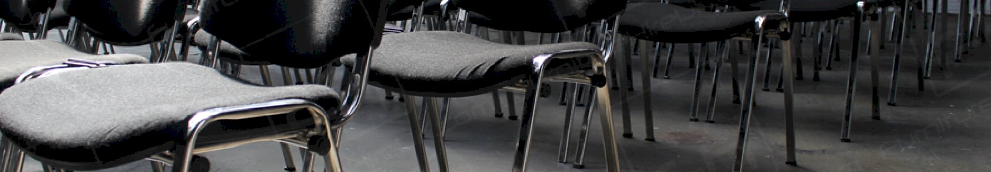 black stacking chairs