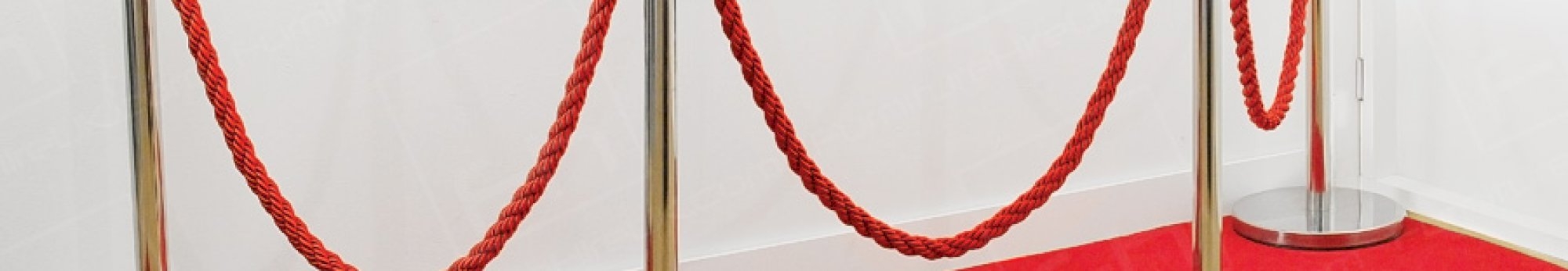 ropes and posts around painting