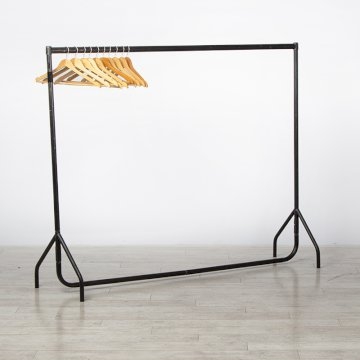 Coat Rail & 30 Wooden Hangers Coat Rail & 30 Wooden Hangers